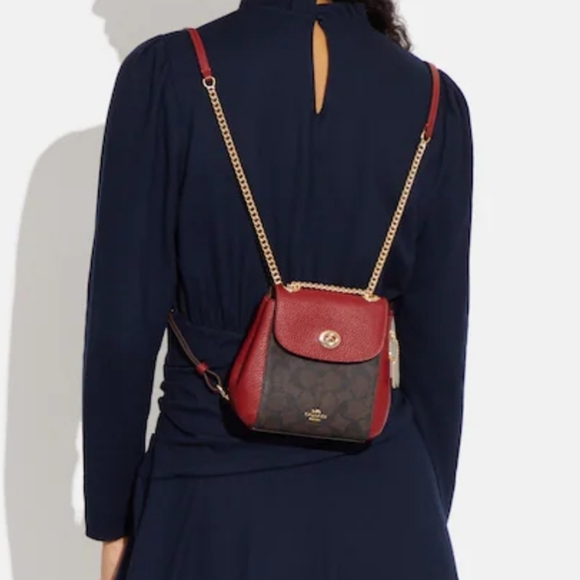 Coach Convertible Mini Backpack In Signature Canvas - Picture 4 of 12
